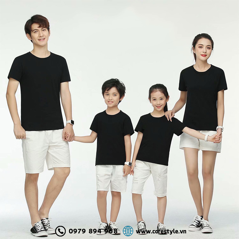 Đồng Phục Gia Đình Áo Phông Không Cổ