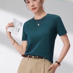 Áo Cotton Cổ Tròn Tay Ngắn
